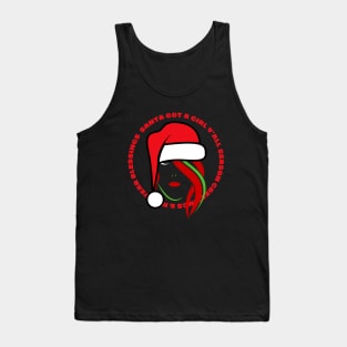 Lady In Santa Hat Tank Top